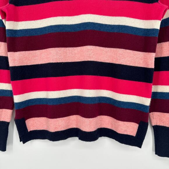 J. Crew 100% Cashmere Everyday Striped Sweater Top Crew Neck Pullover - Picture 5 of 13